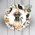 Witchy Pumpkin Cat | Wreath Sign