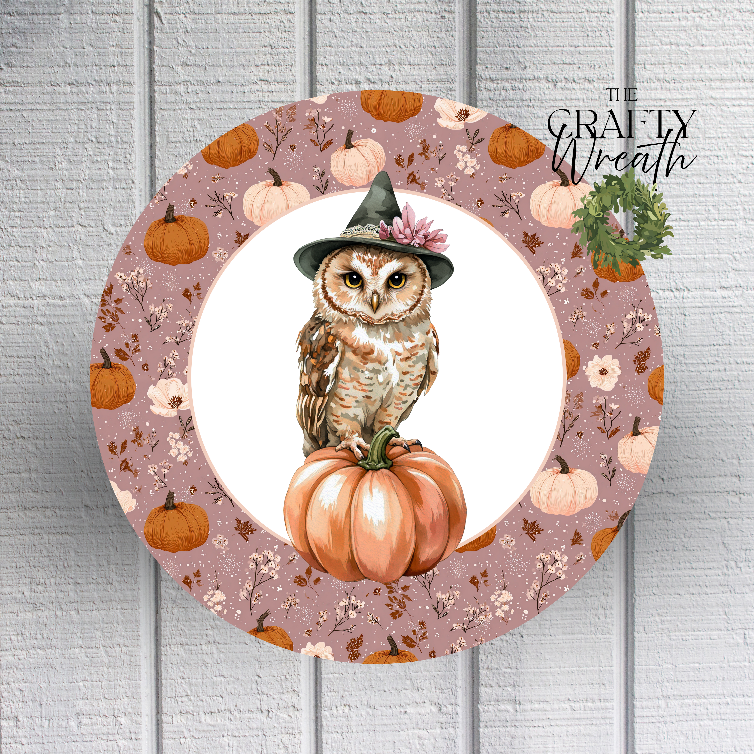 Pumpkin Owl | Wreath Sign