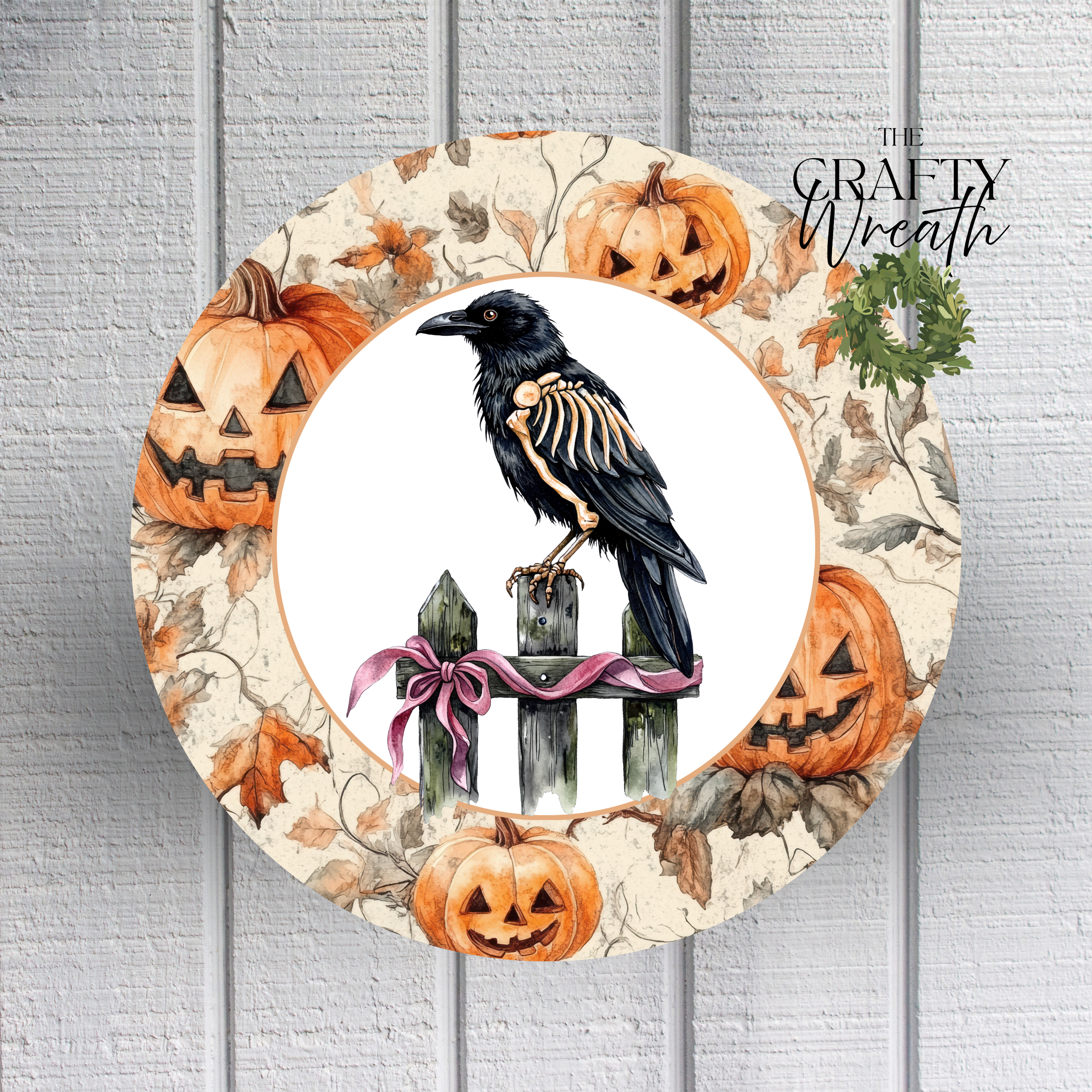 Skeleton Raven | Wreath Sign