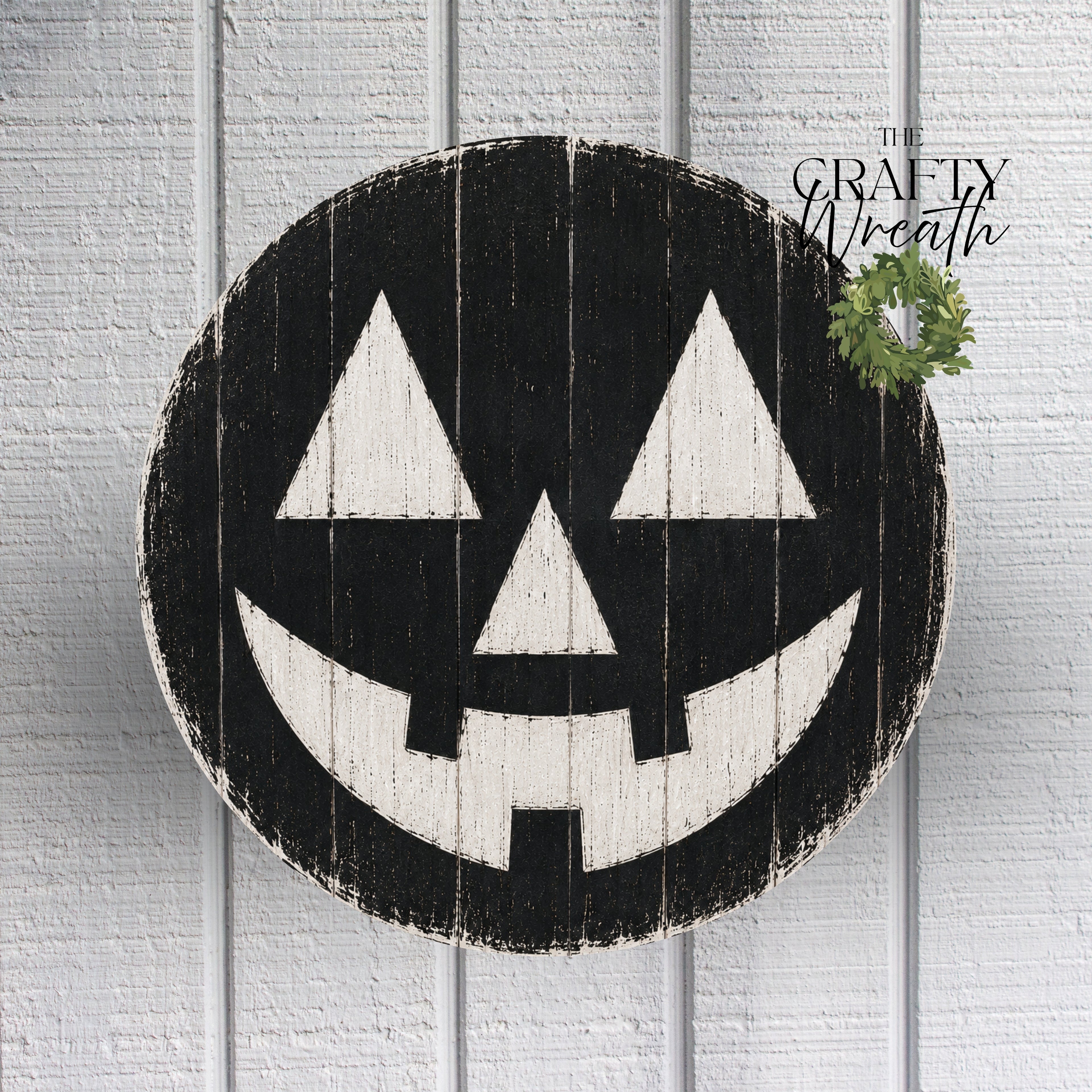 Jack-O-Lantern Face Black | Wreath Sign