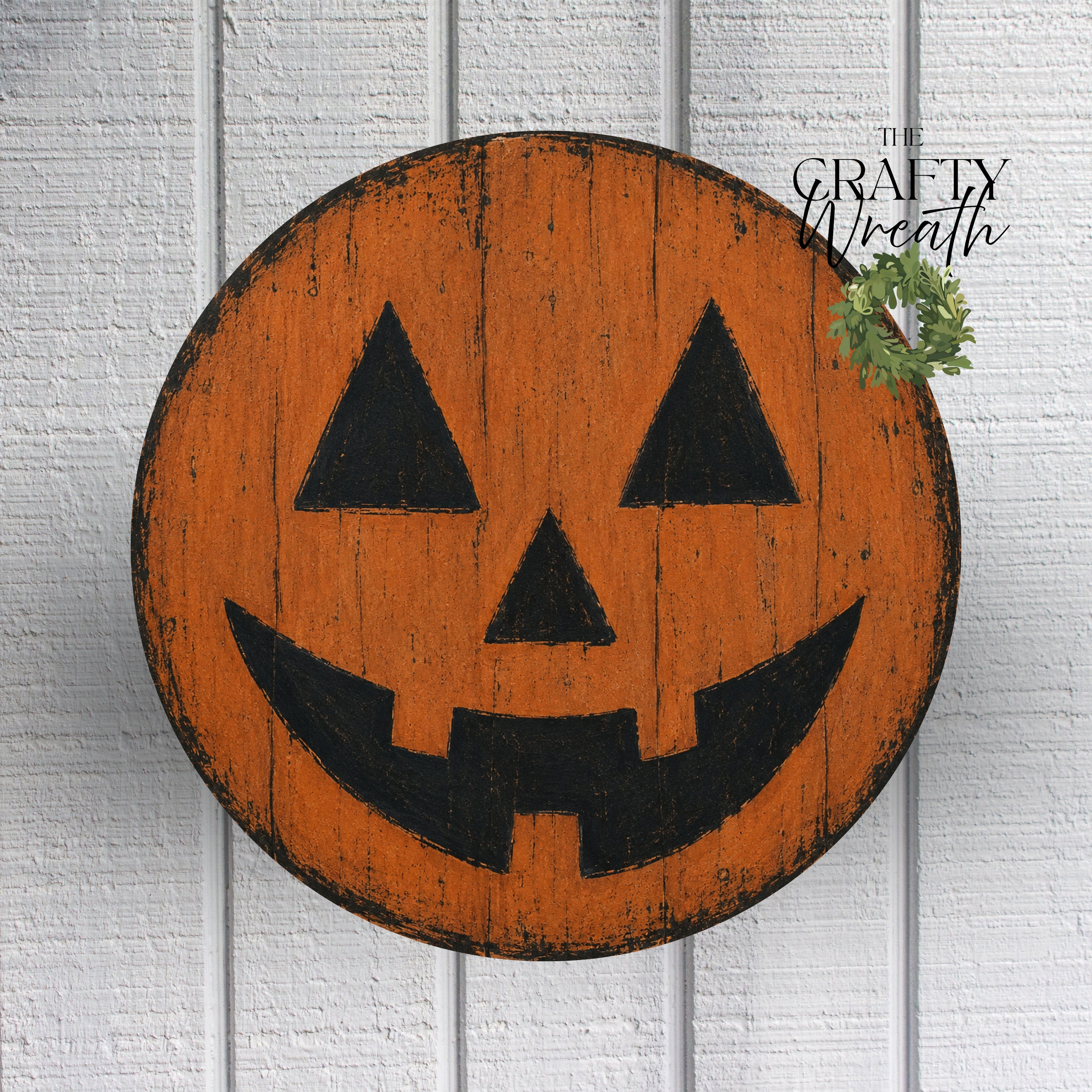 Jack-O-Lantern Face Orange | Wreath Sign