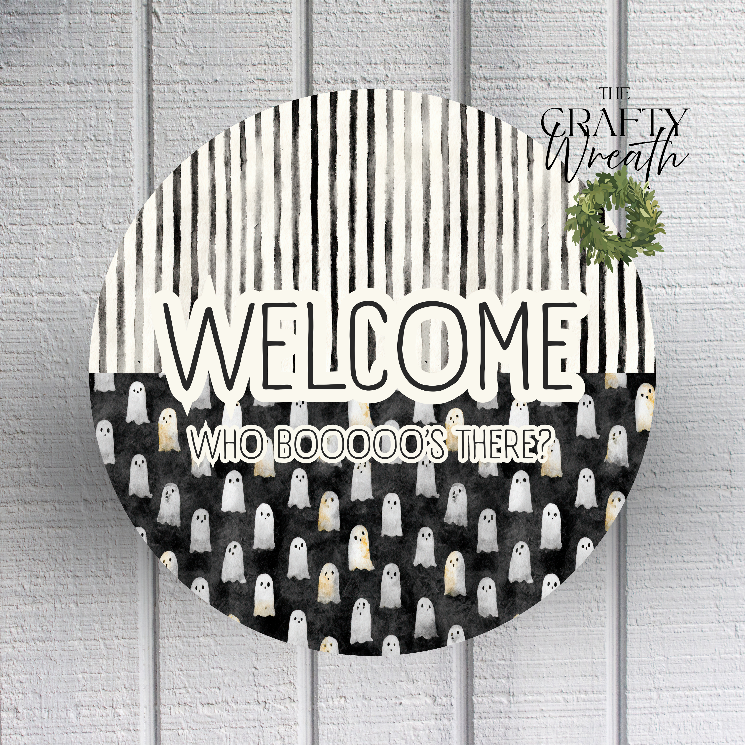 Ghost Stripes | Wreath Sign