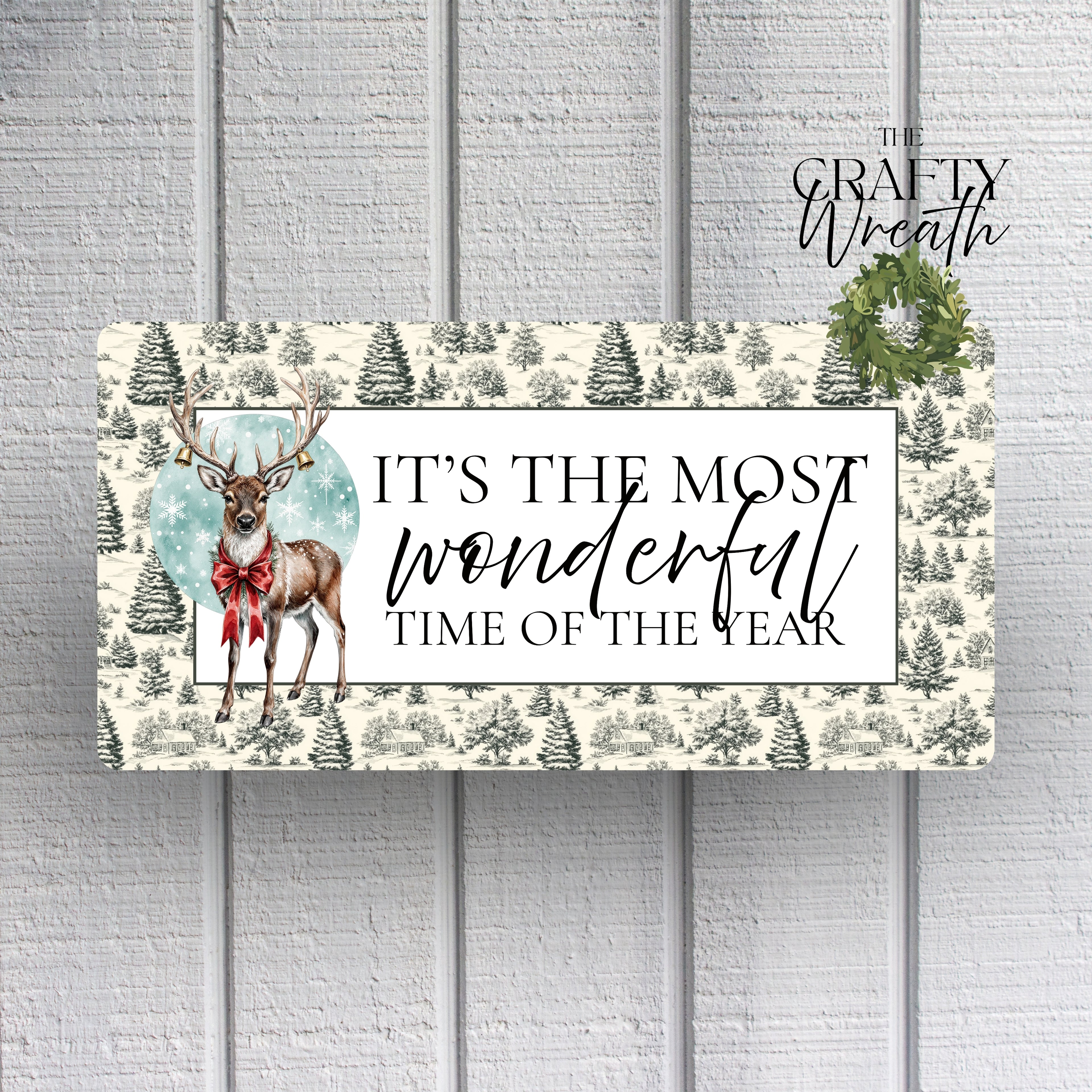Wonderful Time Reindeer | Wreath Sign