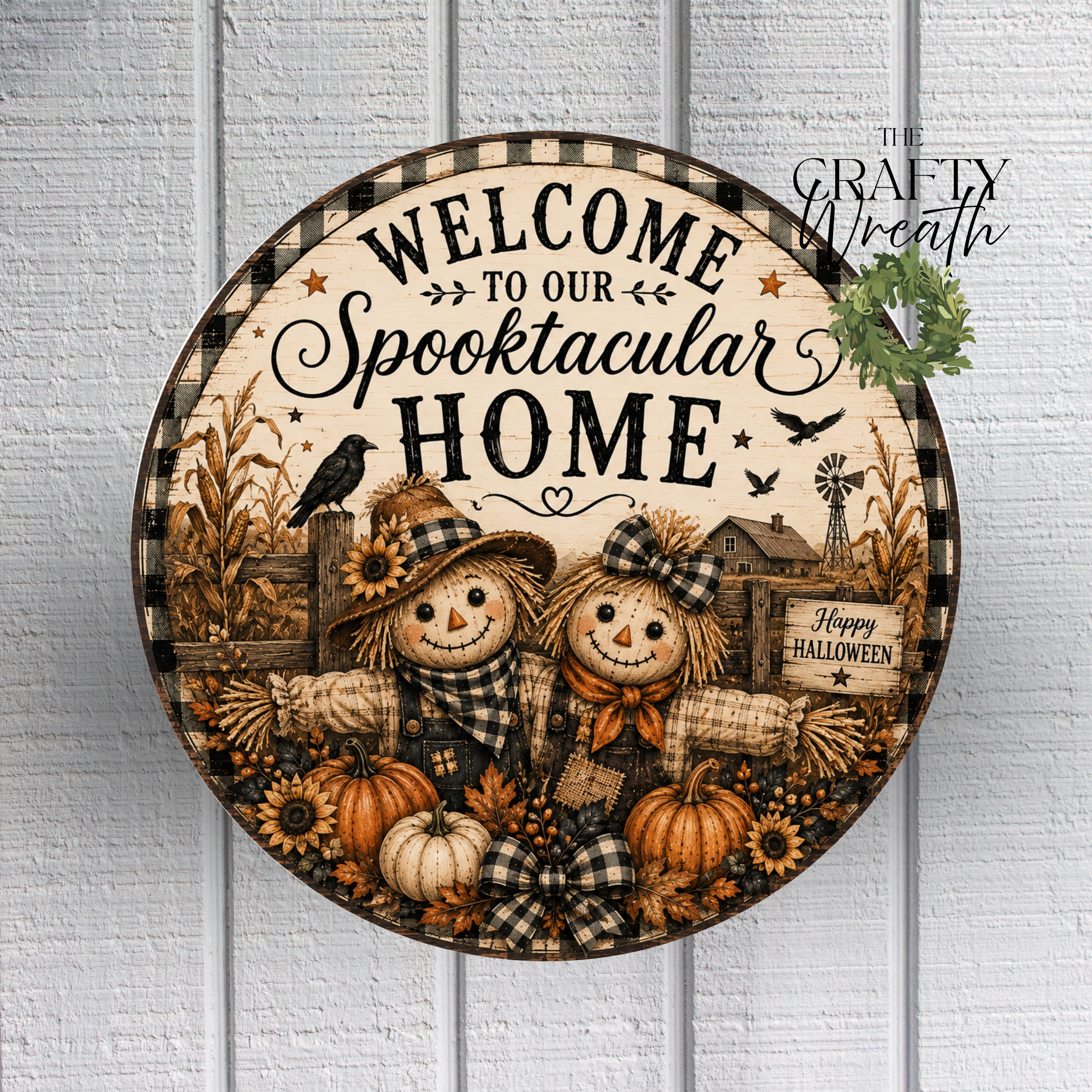 Spooktacular Scarecrows | Wreath Sign
