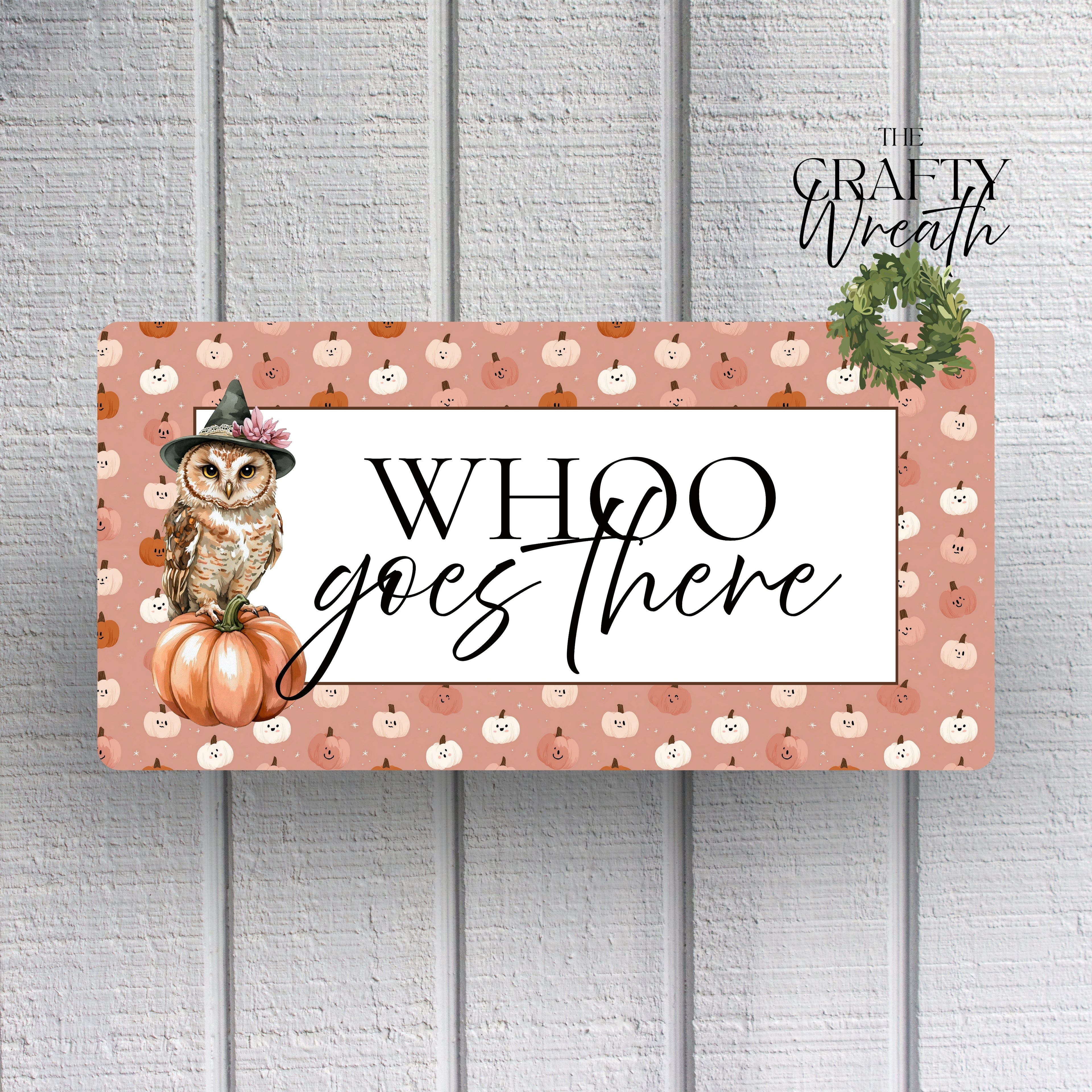 Whoo Goes There Owl Pumpkin | Wreath Sign