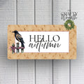 Hello Autumn Skeleton Raven | Wreath Sign